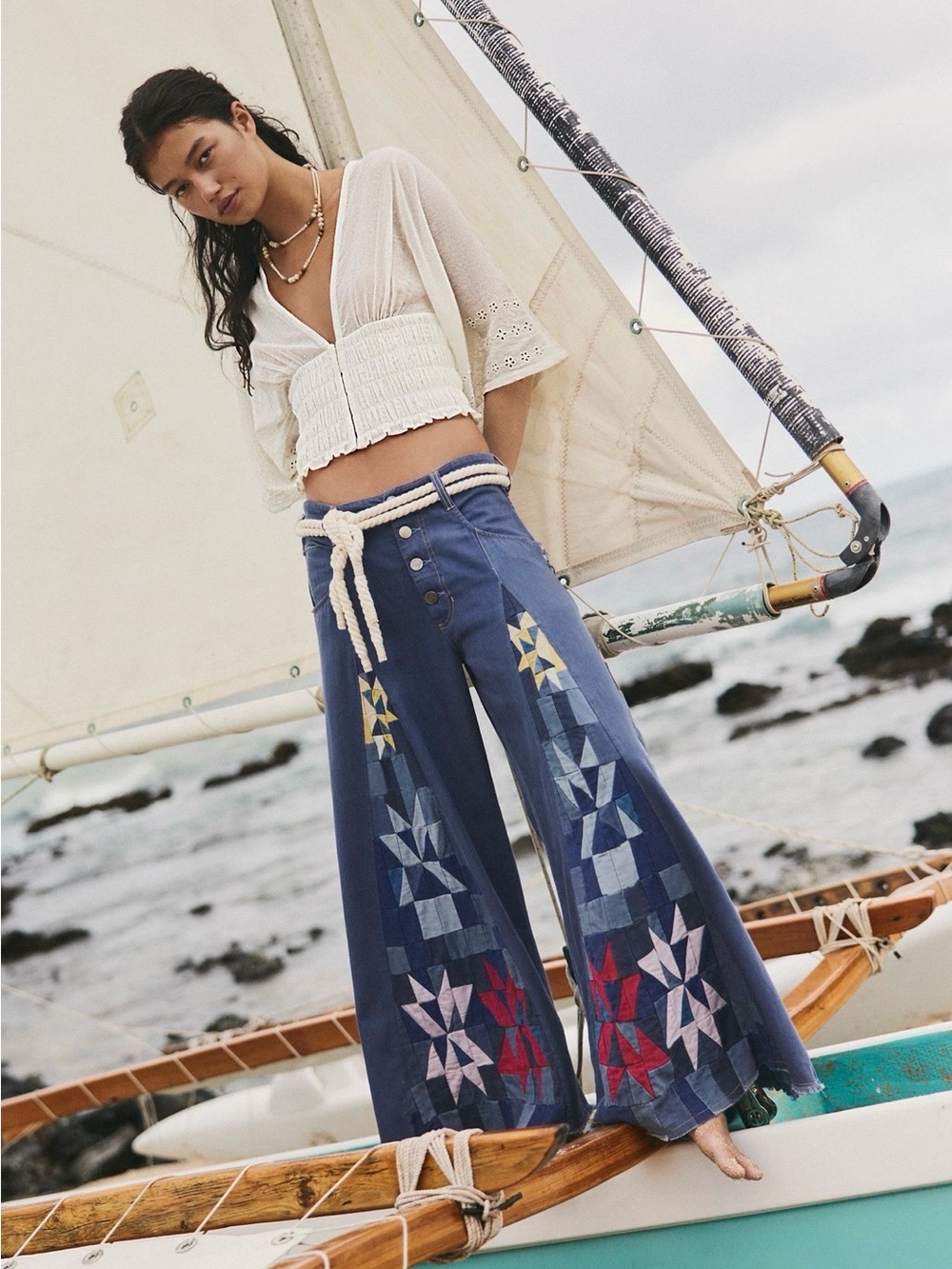 We The Free Kaleidoscope Wide Leg Jeans~ Starry Night - Picture 5 of 5
